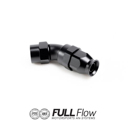 Full Flow PTFE Hose End Fitting 45 Degree AN-10