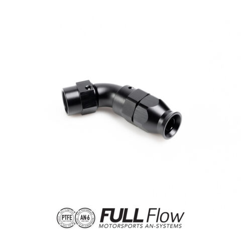 Full Flow PTFE Hose End Fitting 45 Degree AN-6