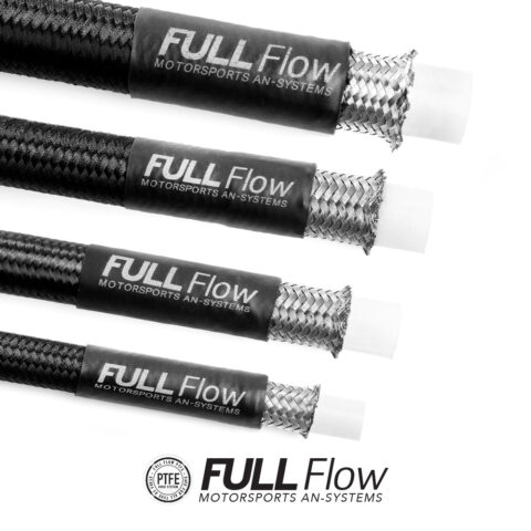 Black Nylon PTFE Stainless Braided Fuel Hose AN-10, Length 1m